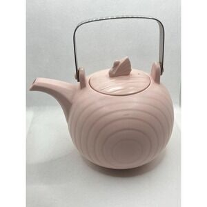 Vintage Hornsea Concept Pink Matte Mid‎ Century Teapot with Swan Finial